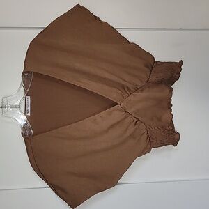 Gorgeous Zara Brown Crop Top Ruched